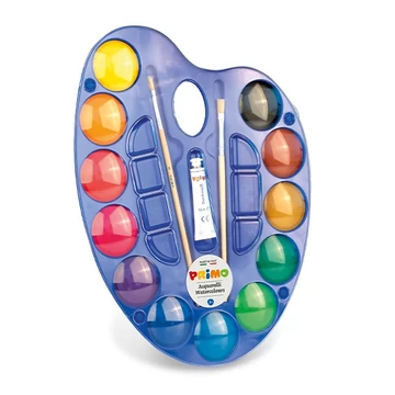 Vízfesték PRIMO 102A12TOM  12x Ø 44 mm, + paletta + 2ecset + tempera