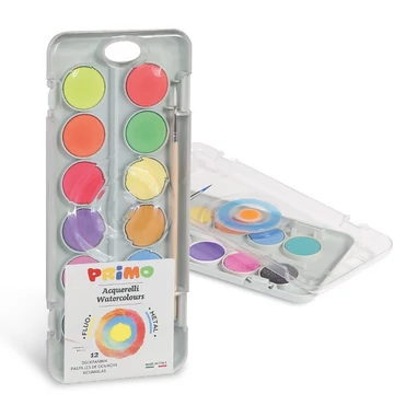 Vízfesték PRIMO 115A12FM 12x Ø 30 mm (nagygombos 7 metallic + 5 neon szín )