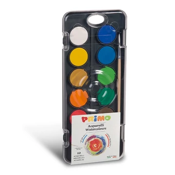 Vízfesték PRIMO 126A12FN 12x Ø 30 mm (nagygombos), keverő palettával