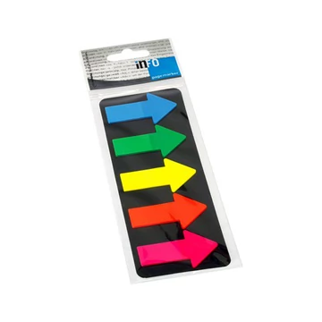 Jelölőcímke InfoNotes 25x45mm , 5x25lap, nagy nyilak, átlátszó csomagolásban