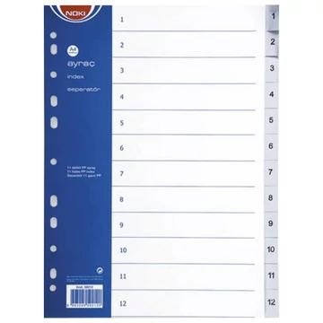 Elválasztó lap TREND regiszteres, A4 PP 1-12