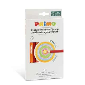 Színesceruza PRIMO 519MAXITRIS12E  vastag háromszögletű, 12db-os