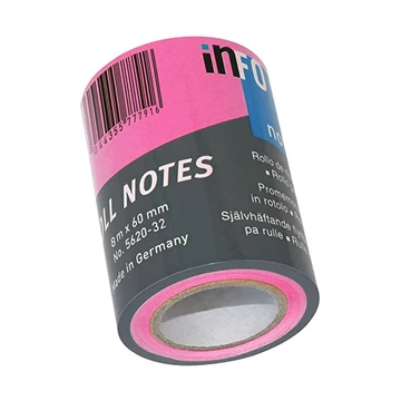 Jegyzettömb InfoNotes öntapadós henger 60 mm x 10 m neon rózsaszín