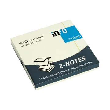 Jegyzettömb InfoNotes öntapadós, 75x75 mm  ''Z'' sárga