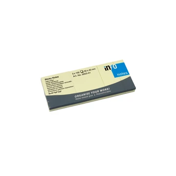 Jegyzettömb InfoNotes öntapadós 40X50 mm 3x100 lap sárga