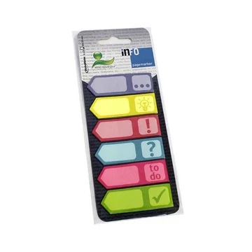 Jelölőcímke InfoNotes 18x55 mm, 6 szín, 6x25 lap, mintás nyilak SYMBOL