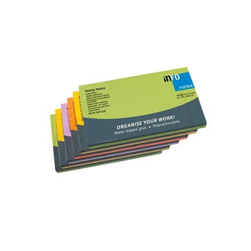 Jegyzettömb InfoNotes öntapadós, 125x75 mm, 6x100 lap, SPRING (zöld, sárga, narancs, lila)