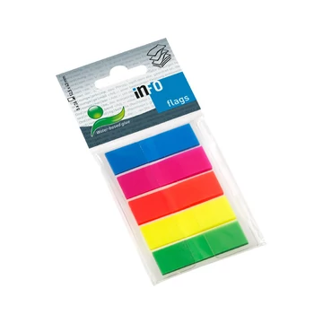 Jelölőcímke InfoNotes 12,5x43 mm, 5 szín, 5x26 lap, teleszín, műanyag (5CB)