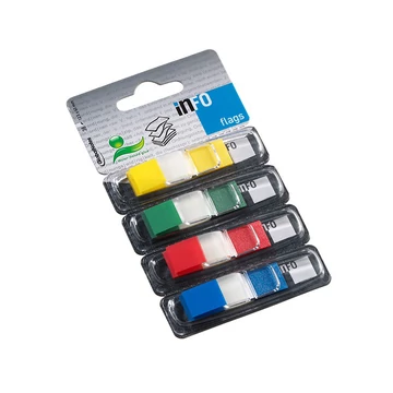 Jelölőcímke InfoNotes 12,5x43 mm, 4 szín, 4x36 lap, műanyag, transzparens (4BBD)