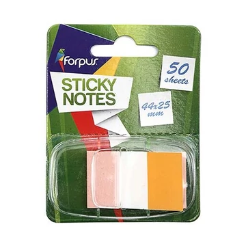 Jelölőcímke FORPUS Info Flags 25x43mm, 50 lap, transparens/narancs