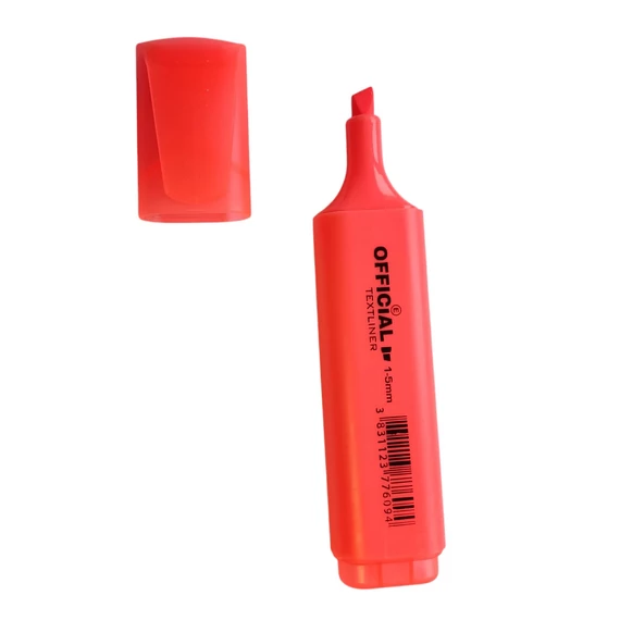 Szövegkiemelő OFFICIAL REDACTOR lapos 1-5mm piros