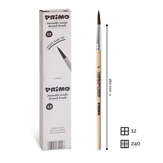 Ecset PRIMO 240PT8 aquarell, póniszőr Nr.8
