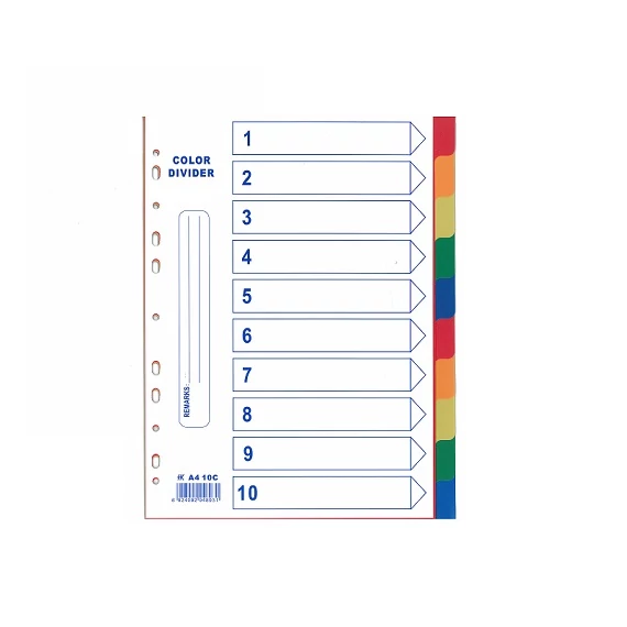 Elválasztó lap TREND A4 PP 10 színregiszter