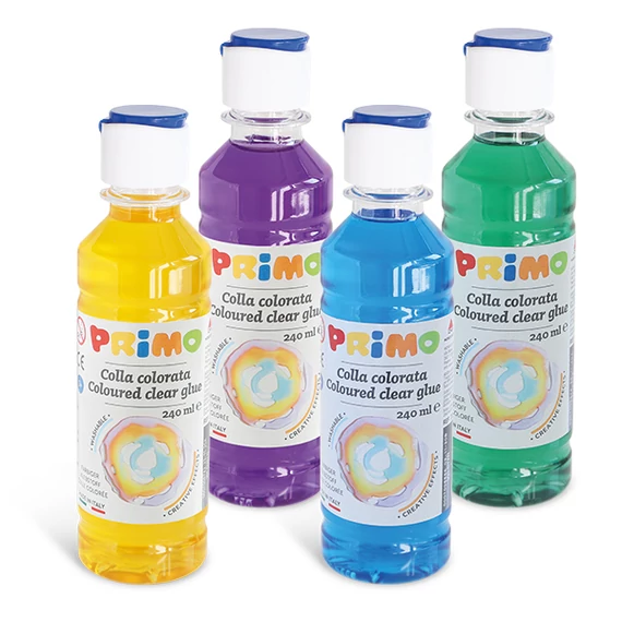Ragasztó PRIMO vízbázisú, folyékony, 240ml átlátszó kék