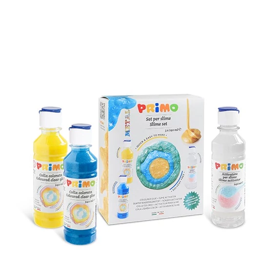 Ragasztó PRIMO Slime Set aktivátor+ 2db Metalic vízbázisú, folyékony, 3x240ml