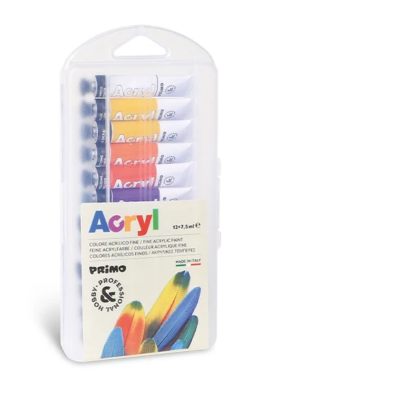 Akrilfesték PRIMO HOBBY & PROFESSIONAL 12x7,5ml készlet 407TA12PP