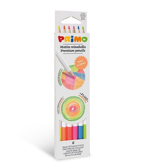 Színesceruza Primo Minabella 5251MINAB6F 6db-os fluor színek  (ÚJ TERMÉK)