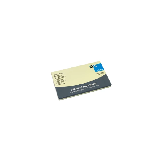 Jegyzettömb InfoNotes öntapadós 75x125 mm 100 lap sárga