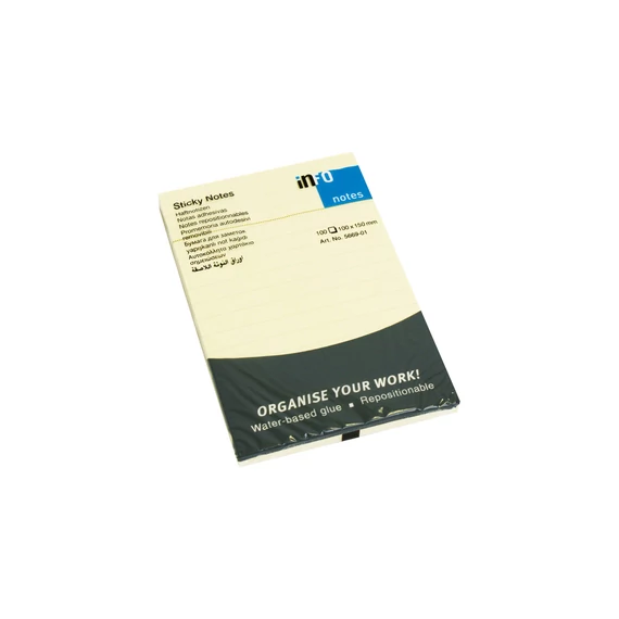 Jegyzettömb InfoNotes ragasztott 100x150 mm, 100 lap, vonalas