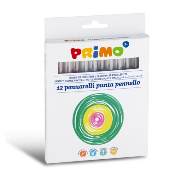 Ecsetiron PRIMO, 12 szín, karton dobozban