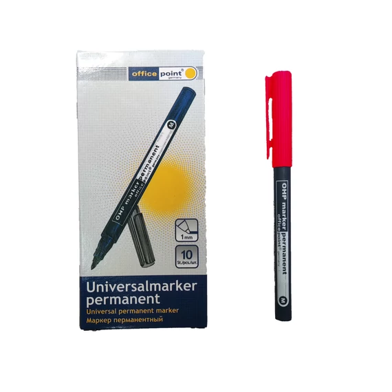 Permanent marker OFFICE POINT OHP M 1.0mm piros