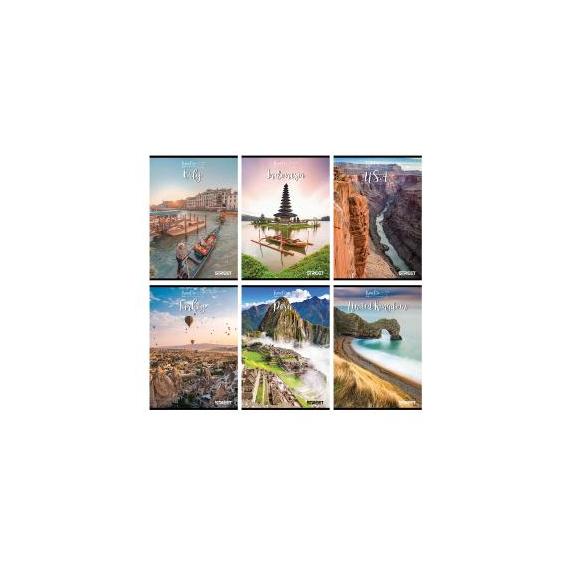 Füzet STREET TRAVEL A4, 54 lapos fehér papír 80g, kockás