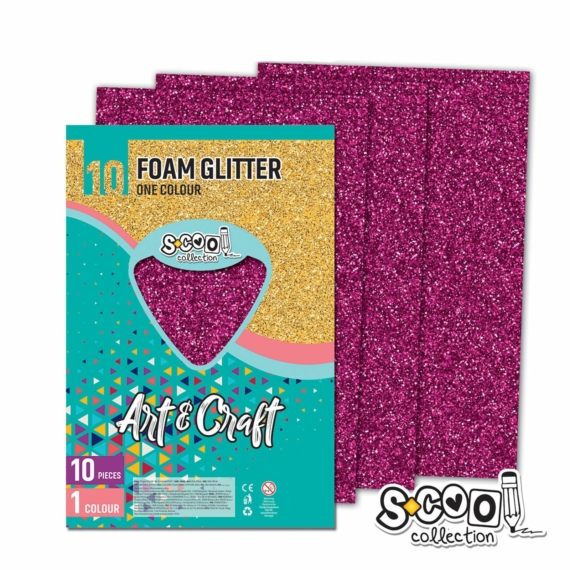 Dekorgumi-hab glitteres S-CooL SC1223 Art&Craft A4 10ív világos lila