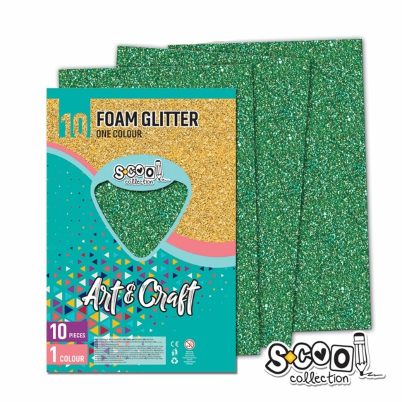 Dekorgumi-hab glitteres S-CooL SC1226 Art&Craft A4 10ív sötét zöld