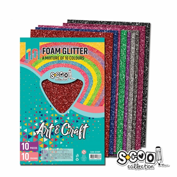 Dekorgumi-hab glitteres S-CooL SC1489 Art&Craft A4 10ív Mix